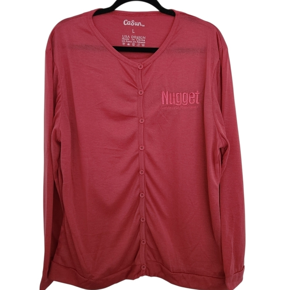 CaSun Womens Nugget Casino Resort Logo Embroidered Long Sleeve Lightweight Large